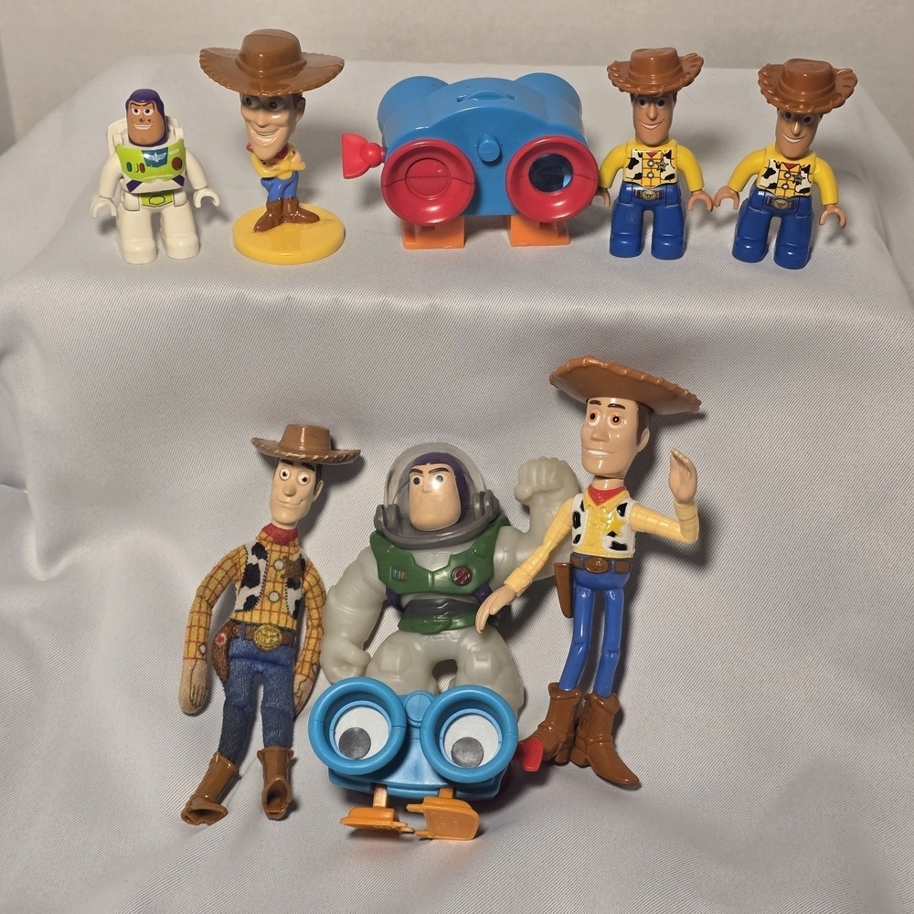 9 Toy Story Action Figure Toy Lot Woody Stretch Buzz Lightyear  Lego Duplo Lenny